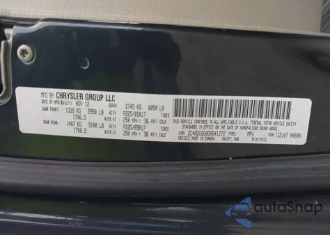 2013 Dodge Grand Caravan Se из США, поврежденный, VIN 2C4RDGBG0DR641272